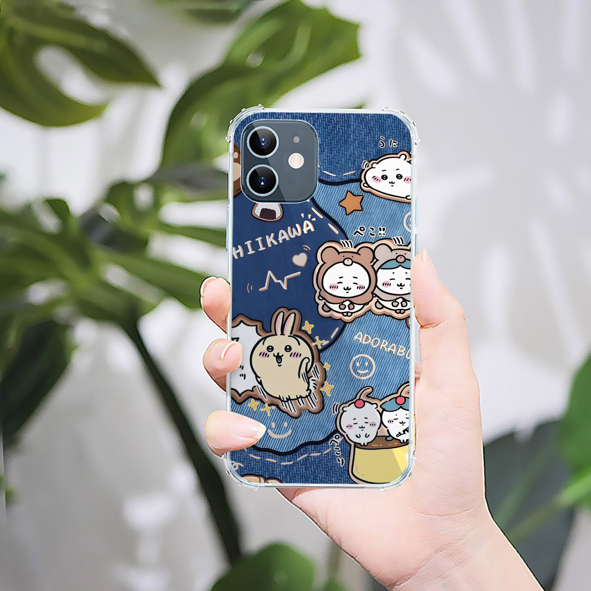 （画像用） ちいかわ Chii-kawa 【iPhone 12シリーズ対応】透明スマホケース（クリアソフトケース）